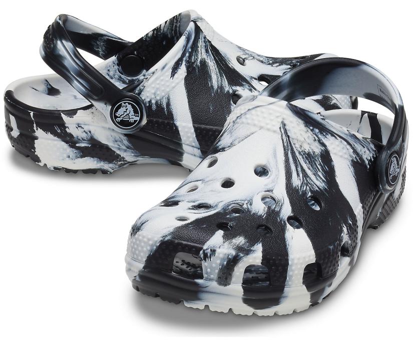 Girls/Boys Kids' Classic Marbled Clog White / Black | Crocs Clogs