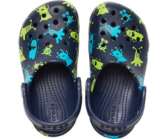 Girls/Boys Kids' Classic Monster Print Clog Navy | Crocs Clogs