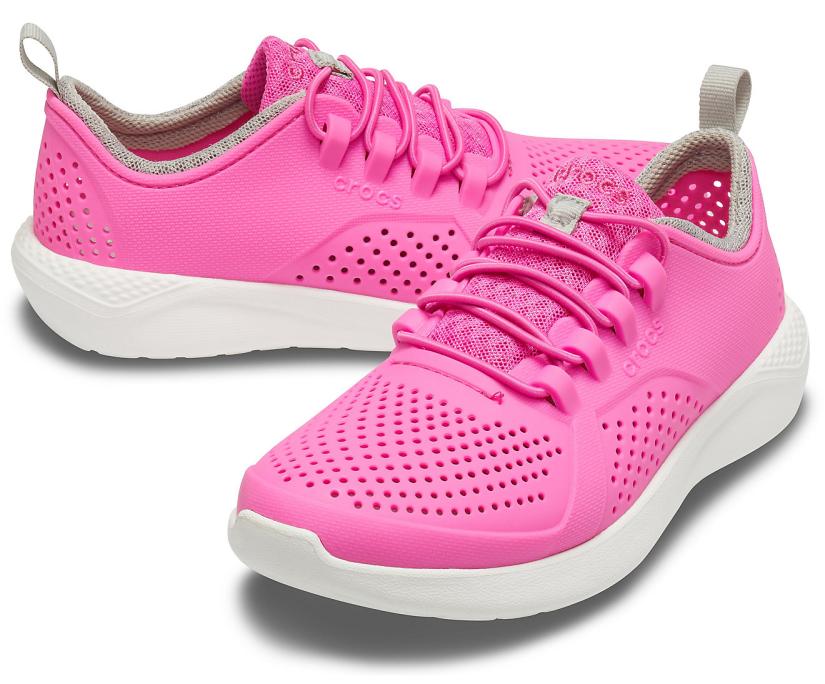 Girls/Boys Kids’ LiteRide™ Pacer Electric Pink / White | Crocs Sneakers