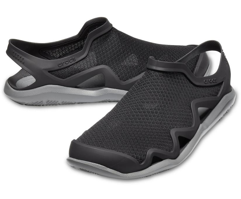 Men Swiftwater™ Mesh Wave Black/slate Grey | Crocs Sandals