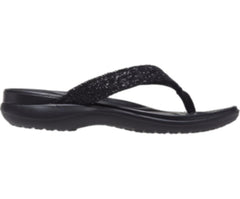 Women Capri V Glitter Flip Black | Crocs Sandals