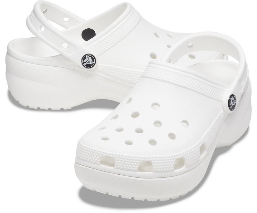 Women Classic Platform Clog White | Crocs Clogs
