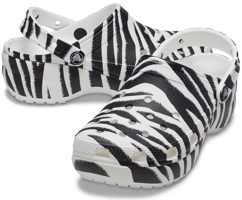 Women Classic Platform Graphic Clog Zebra Print | Crocs Clogs