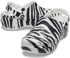 Women Classic Platform Graphic Clog Zebra Print | Crocs Clogs