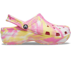 Women Classic Platform Marbled Clog Pink Lemonade / Multi | Crocs Clogs