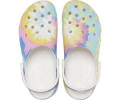 Women Classic Platform Tie-Dye Graphic Clog White / Multi | Crocs Clogs