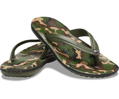 Women Crocband™ Printed Flip Army Green / Black | Crocs Flip-Flops