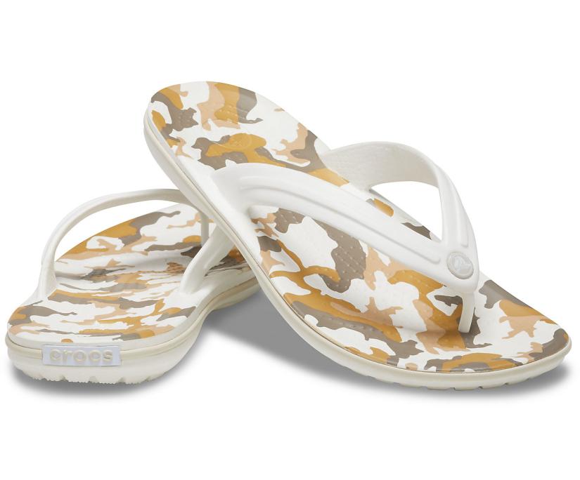 Women Crocband™ Printed Flip White / Multi | Crocs Flip-Flops