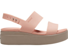 Women Crocs Brooklyn Low Wedge Pale Blush / Mushroom | Crocs Sandals
