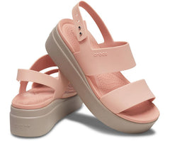 Women Crocs Brooklyn Low Wedge Pale Blush / Mushroom | Crocs Sandals