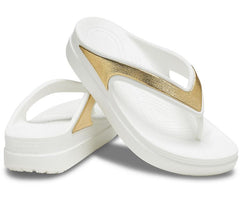 Women Crocs Sloane Shine Wedge Flip White | Crocs Flip-Flops
