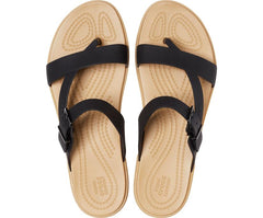 Women Crocs Tulum Toe Post Sandal Black / Tan | Crocs Sandals