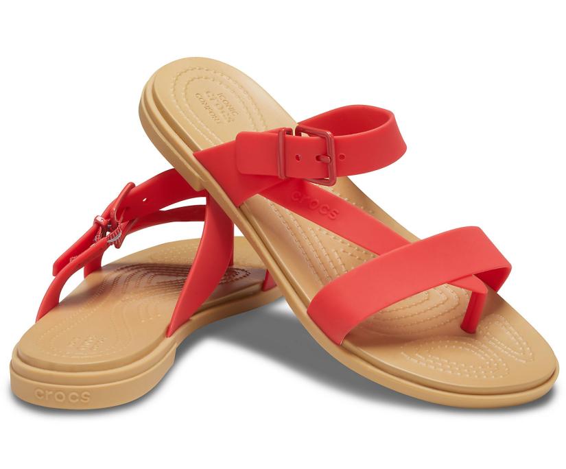 Women Crocs Tulum Toe Post Sandal Flame | Crocs Sandals