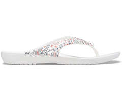 Women Kadee II Americana Paisley Flip White / Multi | Crocs Flip-Flops