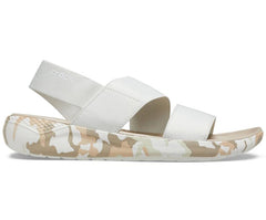 Women LiteRide™ Printed Camo Stretch Sandal Almost White | Crocs Sandals