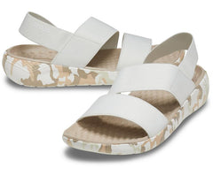 Women LiteRide™ Printed Camo Stretch Sandal Almost White | Crocs Sandals
