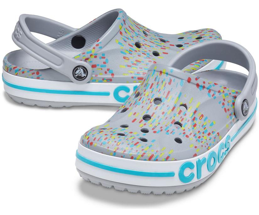 Women/Men Bayaband Seasonal Printed Clog Light Grey / Multi | Crocs Clogs