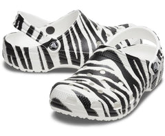 Women/Men Classic Animal Print Clog White / Zebra Print | Crocs Clogs