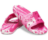 Women/Men Classic Crocs Marbled Slide Candy Pink / Pink Lemonade | Crocs Sandals