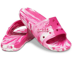 Women/Men Classic Crocs Marbled Slide Candy Pink / Pink Lemonade | Crocs Sandals