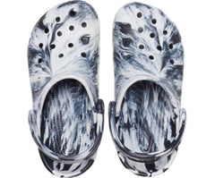 Women/Men Classic Marbled Clog White / Black | Crocs Clogs