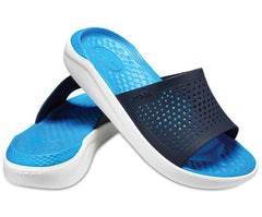 Women/Men LiteRide™ Slide Navy / White | Crocs Sandals