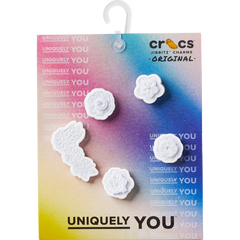 White Elegant Floral 5 Pack Jibbitz™ charms - Crocs