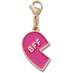 Pink Glitter BFF Charm Left Jibbitz Shoe Charm - Crocs