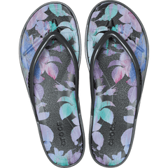 Miami Round Toe Dark Floral Flip - Crocs