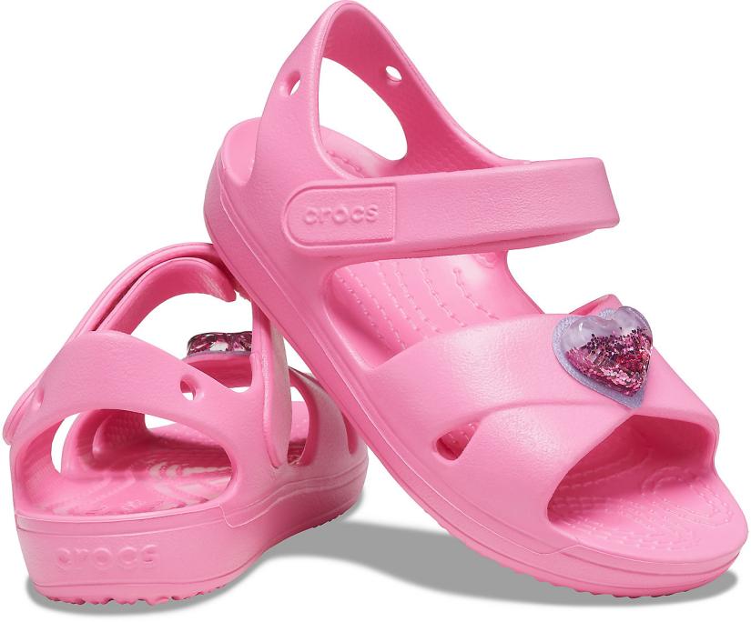 Girls Kids' Classic Cross-Strap Charm Sandal Pink Lemonade | Crocs Sandals