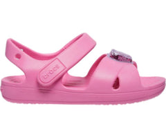 Girls Kids' Classic Cross-Strap Charm Sandal Pink Lemonade | Crocs Sandals
