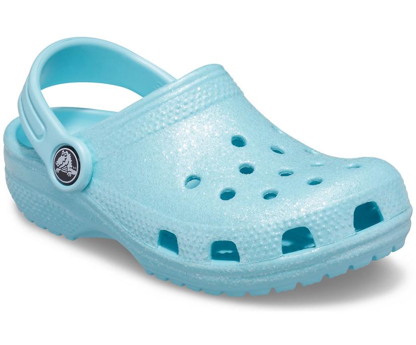 Girls Kids’ Classic Glitter Clog Ice Blue | Crocs Clogs