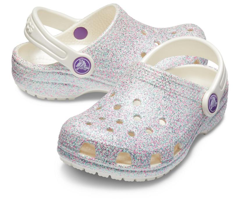 Girls Kids’ Classic Glitter Clog Oyster | Crocs Clogs