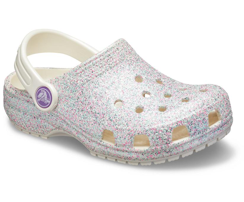 Girls Kids’ Classic Glitter Clog Oyster | Crocs Clogs