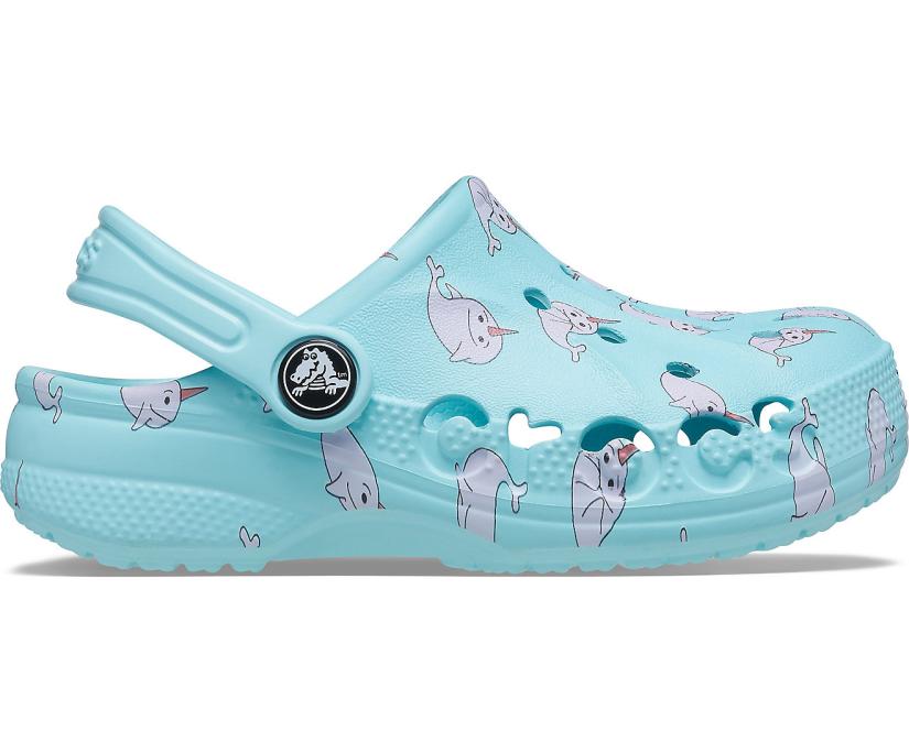 Girls/Boys Kids' Baya Graphic Clog Ice Blue | Crocs Clogs