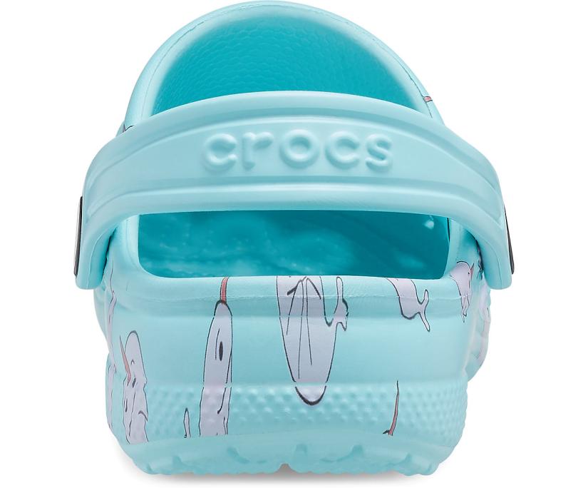 Girls/Boys Kids' Baya Graphic Clog Ice Blue | Crocs Clogs