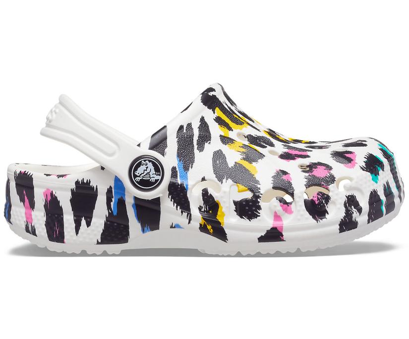 Girls/Boys Kids' Baya Graphic Clog White/leopard | Crocs Clogs