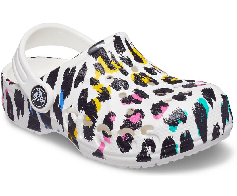 Girls/Boys Kids' Baya Graphic Clog White/leopard | Crocs Clogs