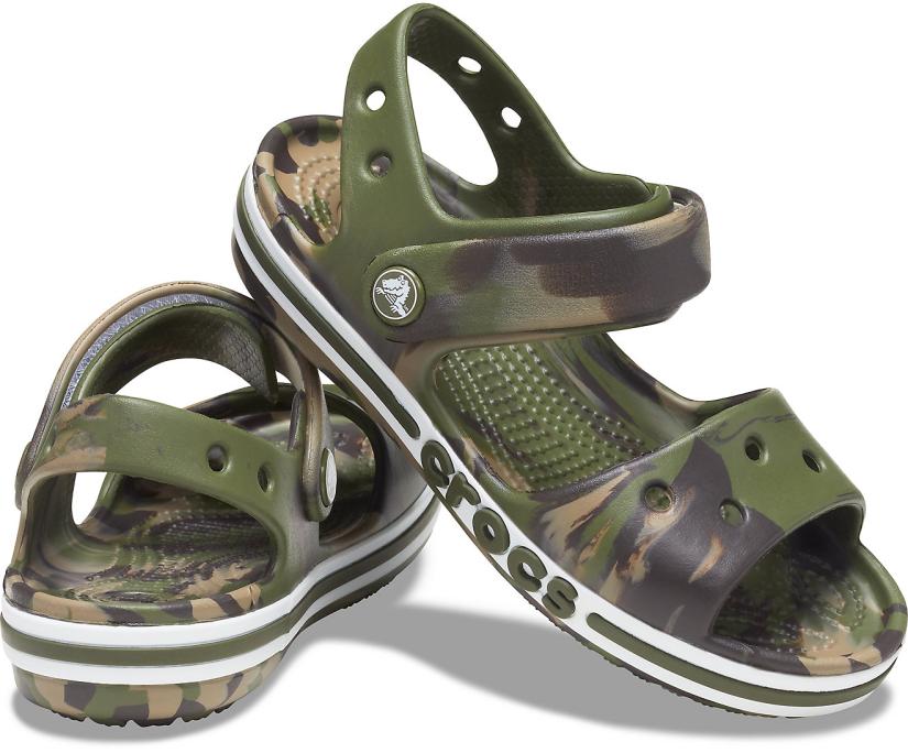 Girls/Boys Kids' Bayaband Marbled Sandal Army Green / Multi | Crocs Sandals