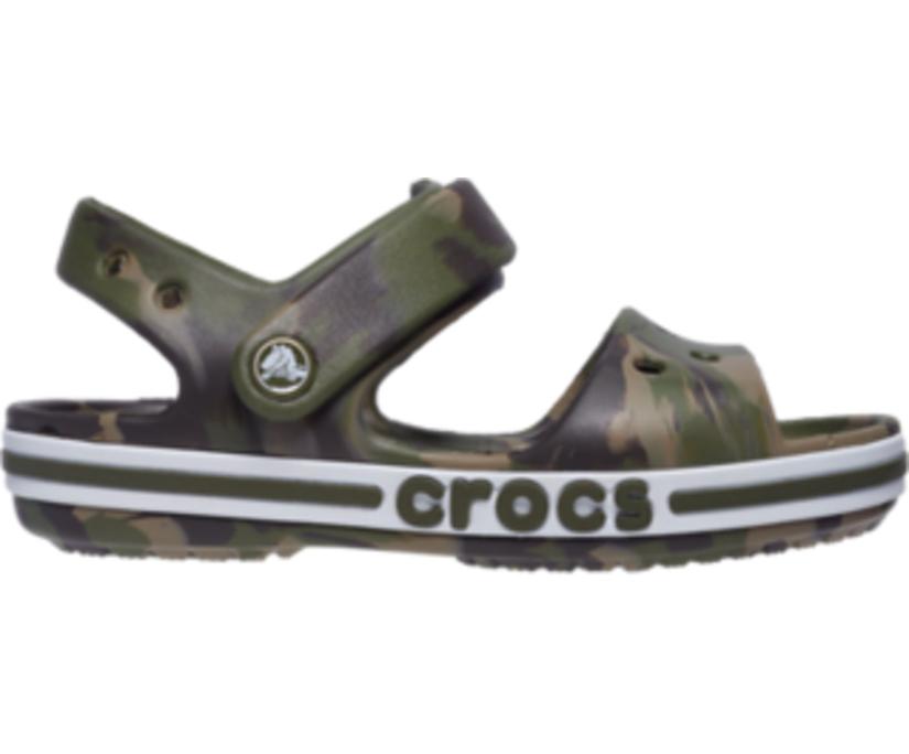 Girls/Boys Kids' Bayaband Marbled Sandal Army Green / Multi | Crocs Sandals