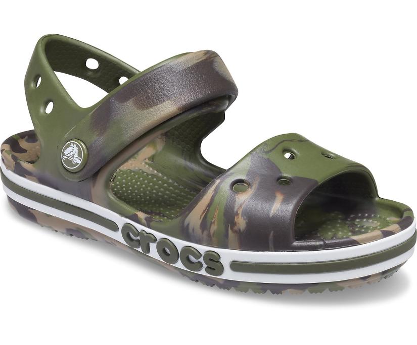 Girls/Boys Kids' Bayaband Marbled Sandal Army Green / Multi | Crocs Sandals