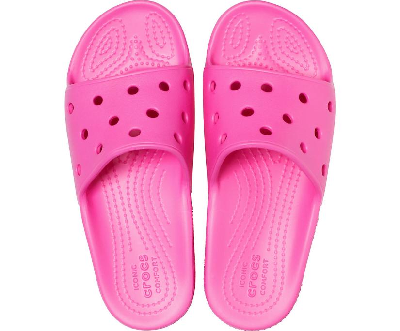 Girls/Boys Kids' Classic Crocs Slide Electric Pink | Crocs Sandals