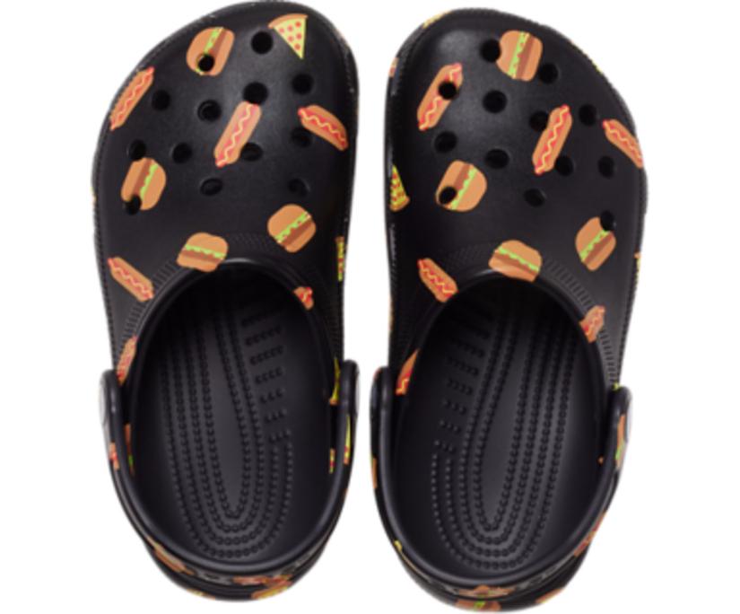 Girls/Boys Kids' Classic Food Print Clog Black | Crocs Clogs