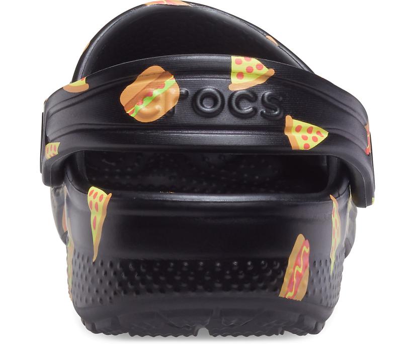 Girls/Boys Kids' Classic Food Print Clog Black | Crocs Clogs