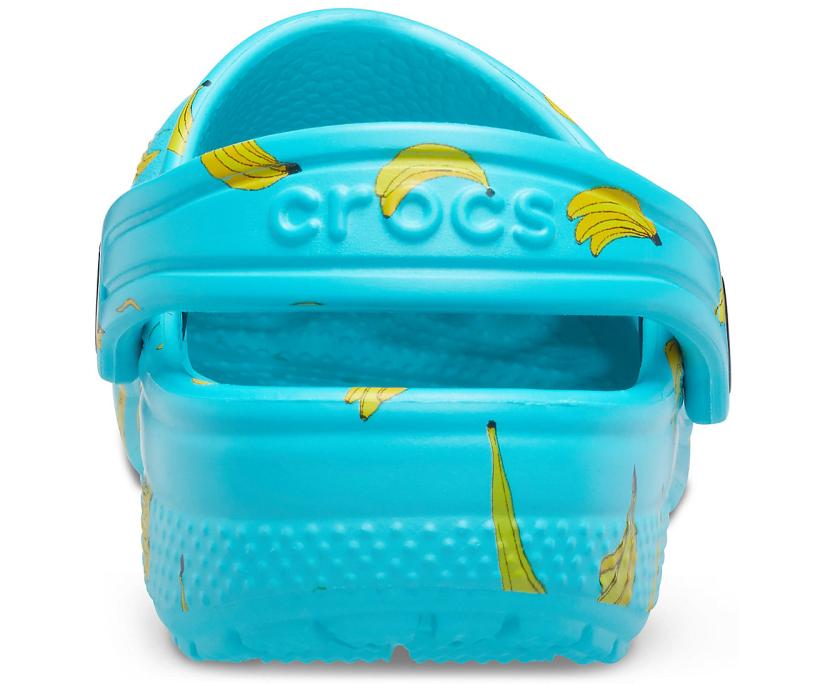 Girls/Boys Kids' Classic Food Print Clog Digital Aqua | Crocs Clogs