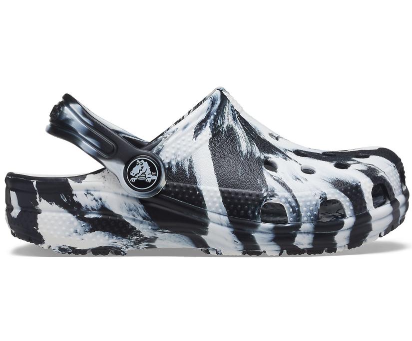 Girls/Boys Kids' Classic Marbled Clog White / Black | Crocs Clogs