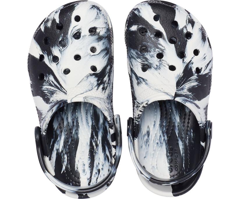 Girls/Boys Kids' Classic Marbled Clog White / Black | Crocs Clogs