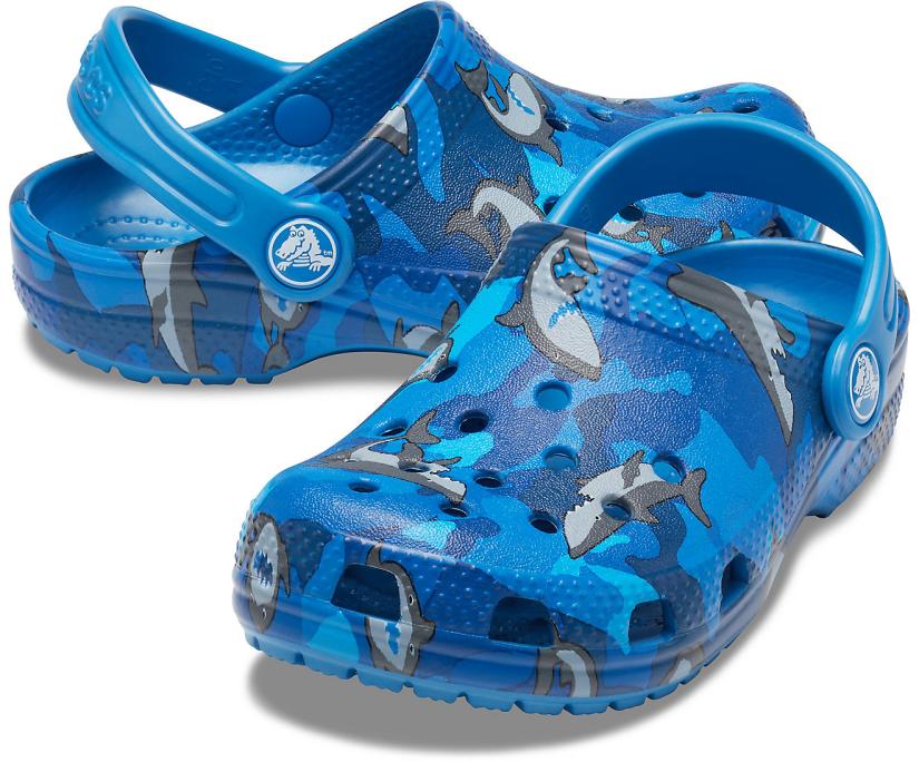 Girls/Boys Kids' Classic Shark Clog Prep Blue | Crocs Clogs