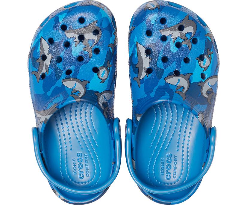 Girls/Boys Kids' Classic Shark Clog Prep Blue | Crocs Clogs