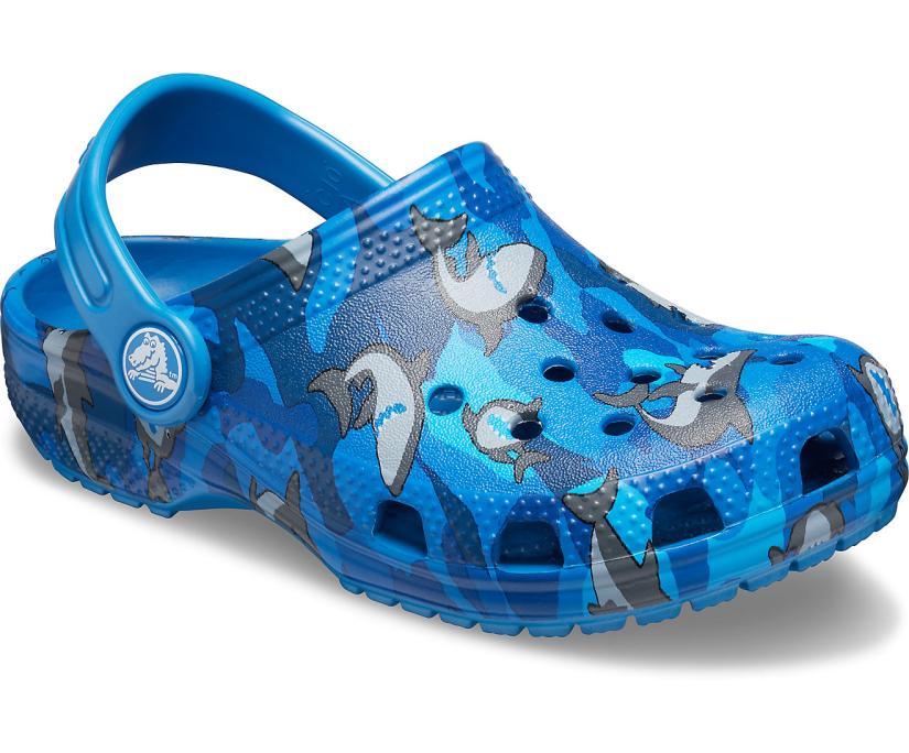 Girls/Boys Kids' Classic Shark Clog Prep Blue | Crocs Clogs